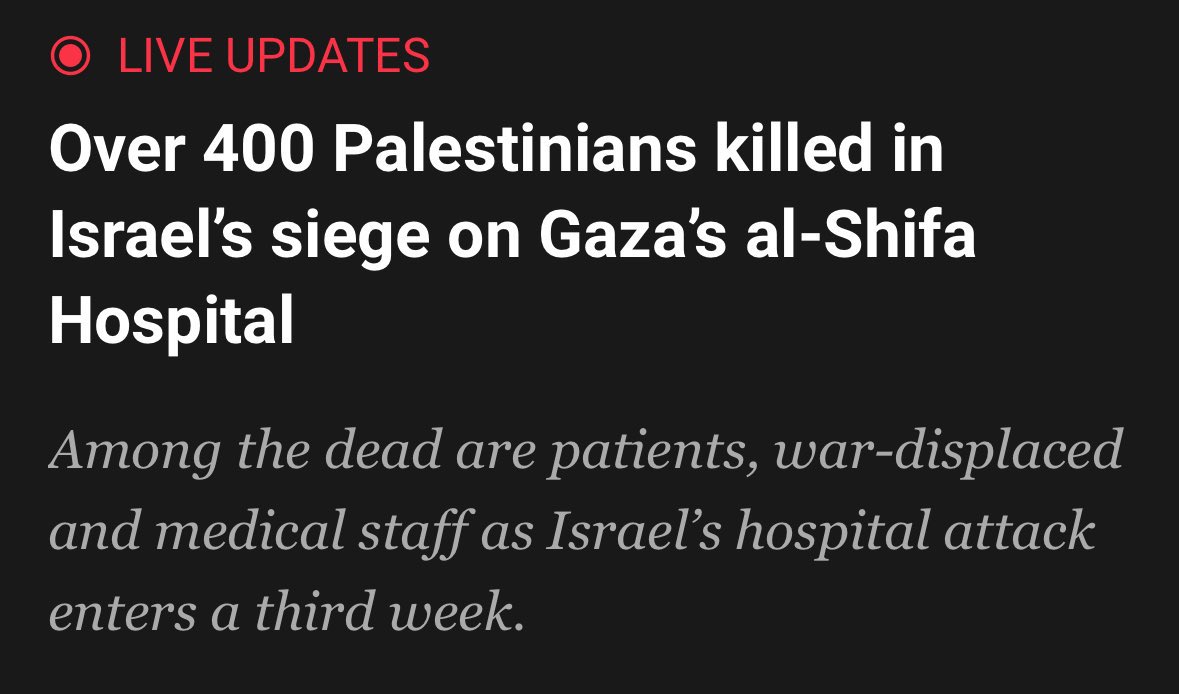 This has to stop someday When it does... it will be difficult to explain to future generations, we had intl law to prevent the casual killing of civilians, protected hospitals, the sick and wounded. That we always say never again. And that Palestinians too are human.