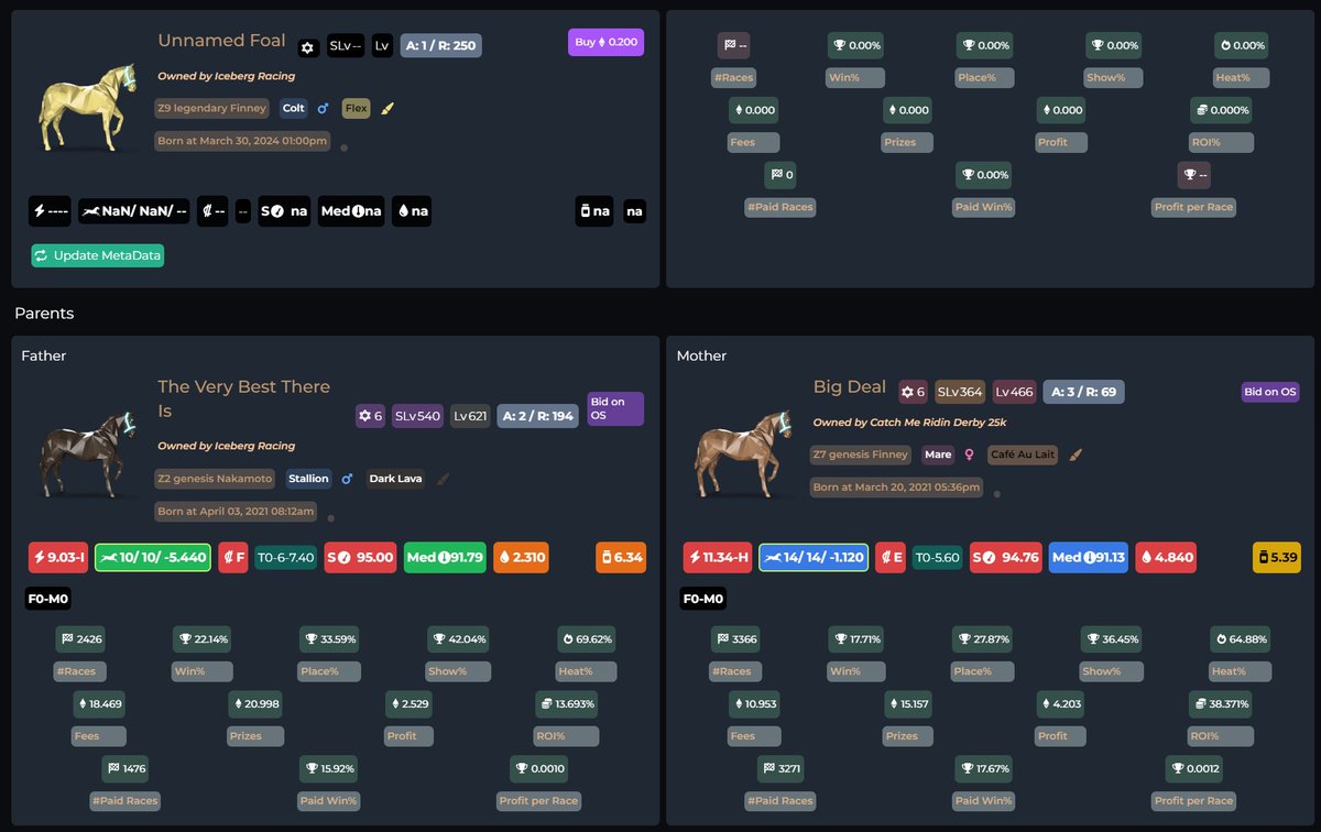 icebergRacing's tweet image. 🚨 Only 3 Iceberg UUUs left for the $100k Maiden🚨

0.2 eth - RP x Enterprise Moss colt
opensea.io/assets/matic/0…

0.2 eth - TVBTI x Big Deal colt
opensea.io/assets/matic/0…

0.2 eth - TVBTI x Twisted Urgency colt
opensea.io/assets/matic/0…