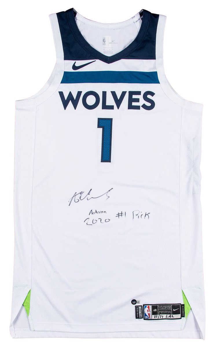 Anthony Edwards Rookie Game-Used, Photo-Matched, Signed, Inscribed Minnesota Timberwolves Jersey from his THIRD CAREER NBA GAME just sold for $65,880 🏀