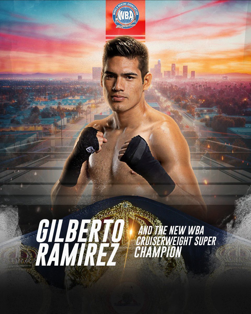 Amazing victory @ZurdoRamirezz 👑 Gilberto Ramírez wins the black & gold title after defeating Arsen Goulamirian by UD in Inglewood 🥊 #AndTheNew WBA Cruiserweight Champion 🔥👑