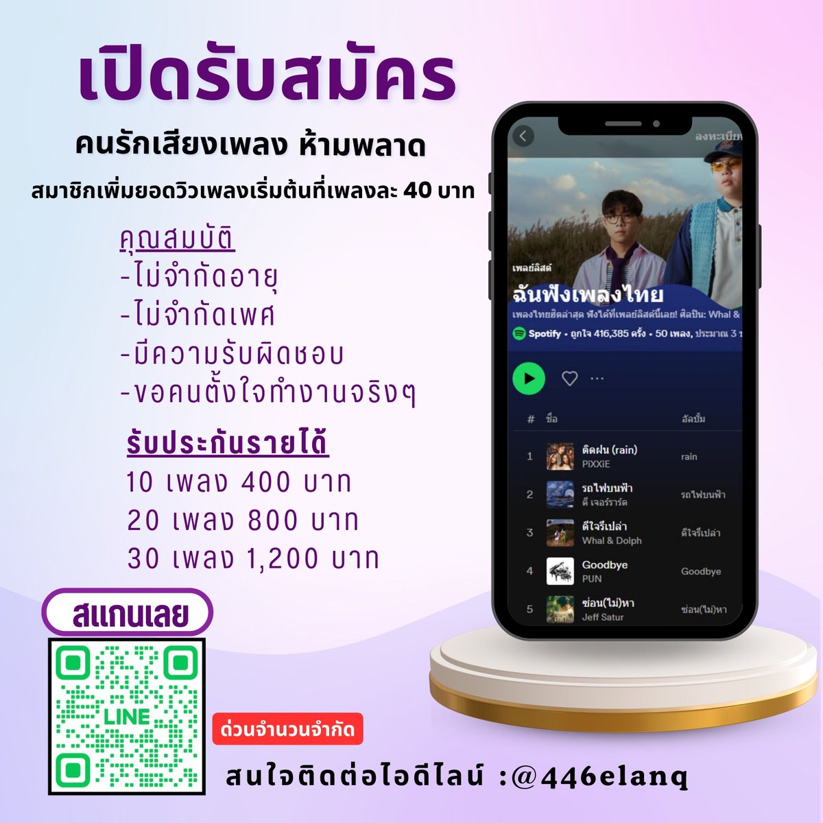 Spotify เปิดรับคนเพิ่ม!!!
🌻นักเรียน นักศึกษา คนว่างงาน🌻
💵ทางเราให้ค่าจ้างเพลงละ40บาท/ต่อเพลง💵
🌈แอดไลน์ ID:@446elanq (มี@นำหน้า)🌈
lin.ee/AIeyJEu
#งานบอลจุฬาธรรมศาสตร์ #คัลแลนพี่จอง #โทมัสก้องxอิชิตันปากกว้าง #แพทริค #BABYMONSTER #งานออนไลน์ได้เงินจริง