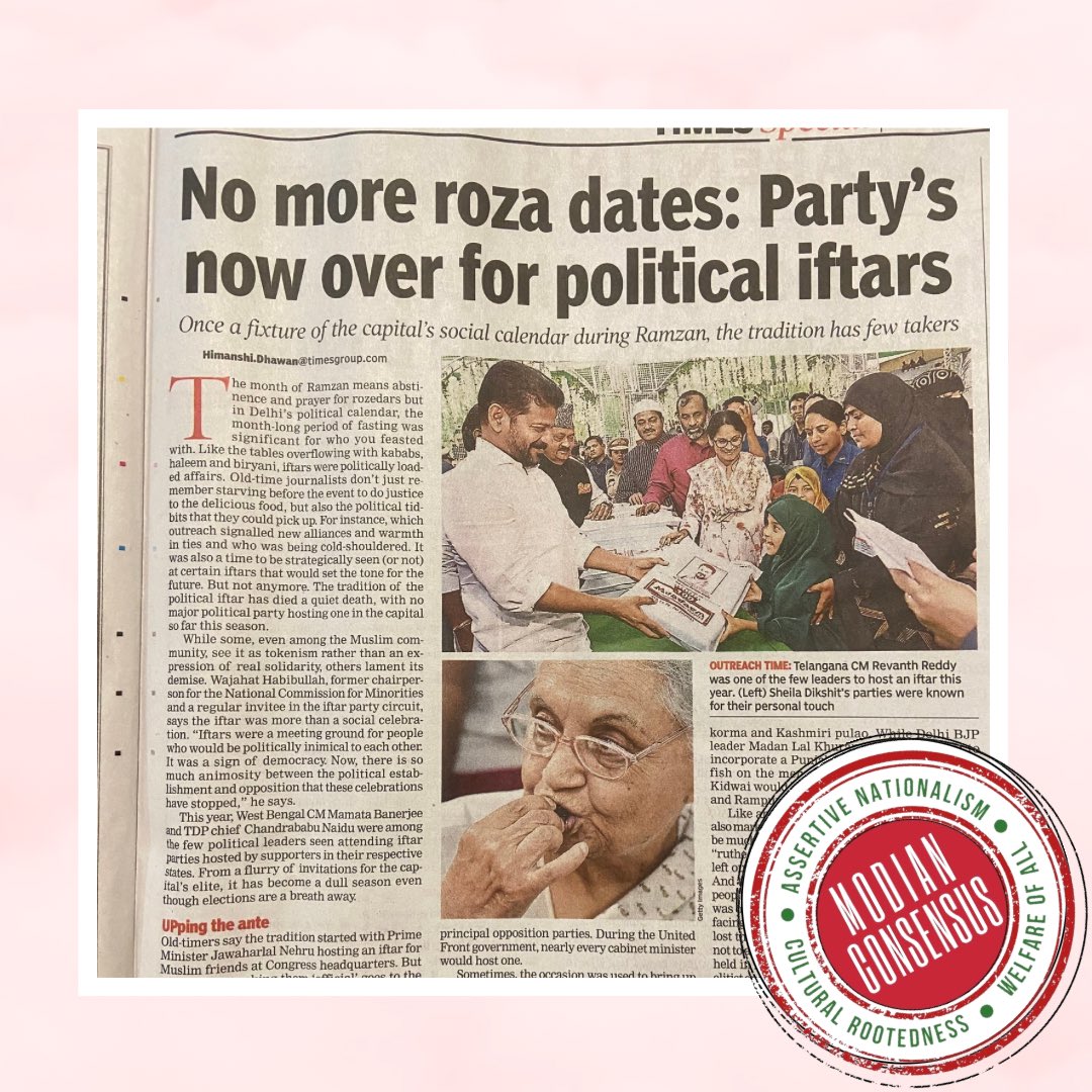 ModianConsensus's tweet photo. “Iftar parties and fatwas in favour of any political party were considered a normal ‘secular’ gesture… This courtesy was seldom extended to the majority Hindu community.” Page 205.
.
.
#modianconsensus #ModianConsensus @swadesh171 https://t.co/LBNdBUOGPU