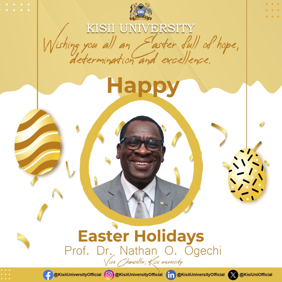 Wishing you a wonderful Easter. #KisiiUniversity