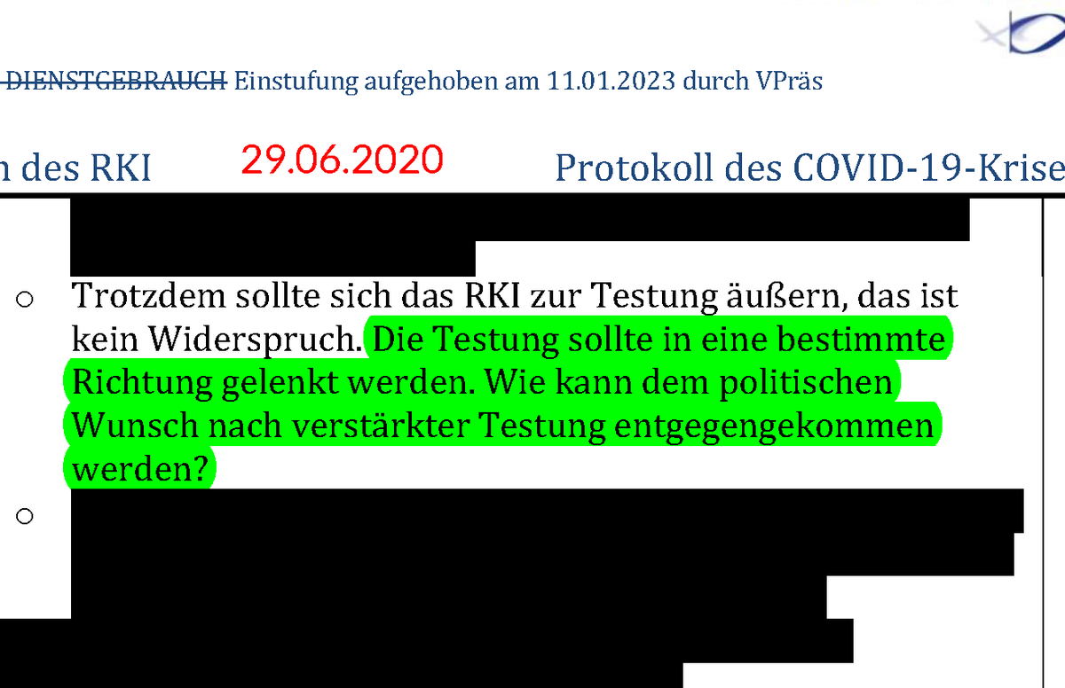 SHomburg's tweet photo. Die Politik ordnete mehr Tests für höhere „Inzidenzen” und härtere Maßnahmen an, das @rki_de folgte eilfertig.
Liebe Medien: Was passiert, wenn die Schwärzungen und die Protokolle aus der 2G/3G-Zeit erst freigeklagt sind? Wechselt rechtzeitig die Seite!
Kontext: Ab Juni 2020 fiel die „Inzidenz” dramatisch und lag bis September unter zehn, mehrfach sogar unter fünf. Die Politik war verzweifelt, weil sich Maßnahmen kaum noch plausibel verkaufen ließen. 1/2
Quelle: https://t.co/j7sPO4xktP