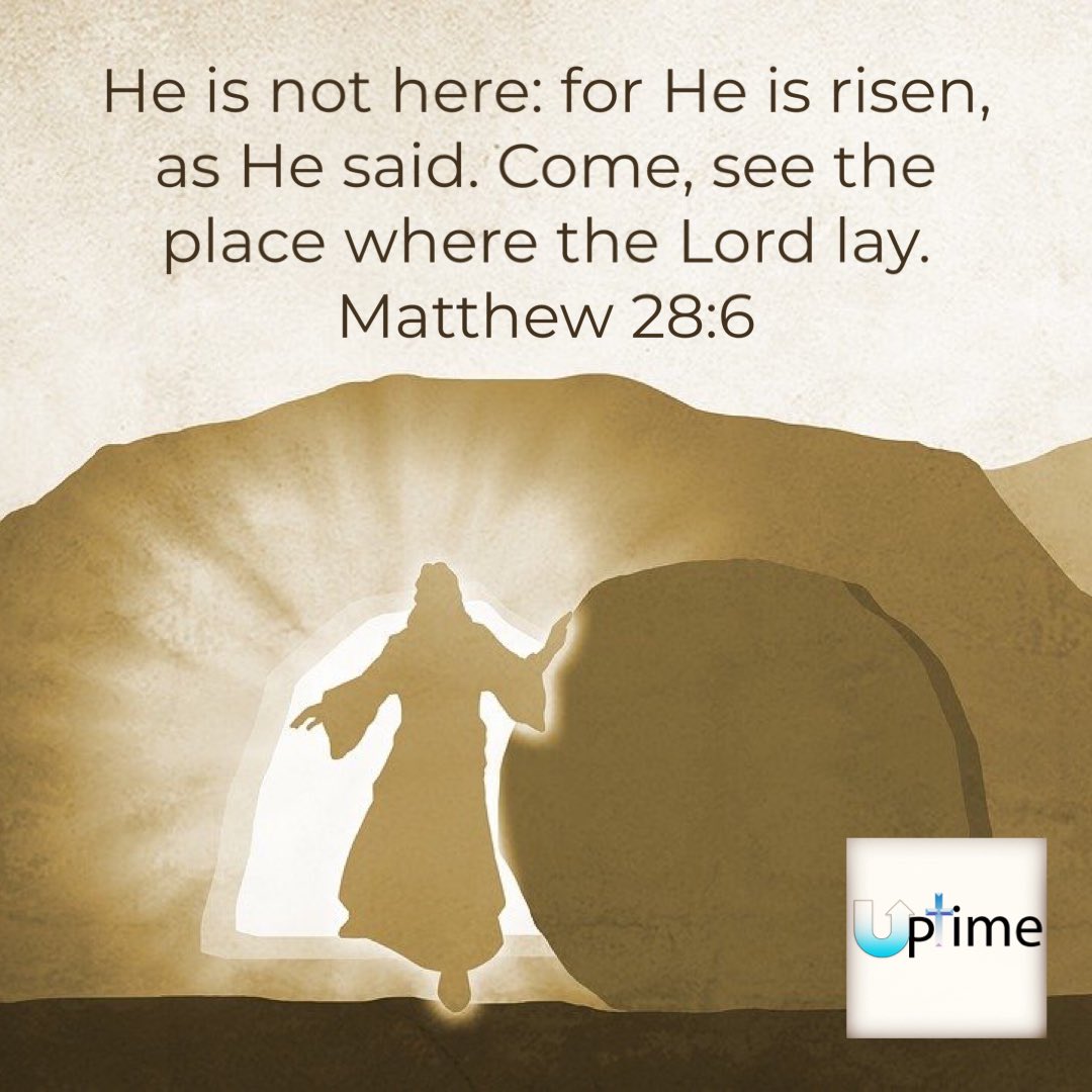 uptimechurch's tweet photo. He is not here: for he is risen, as he said. Come, see the place where the Lord lay.
Matt.28.6 KJV

#jesus #resurrection #resurrectionsunday✝️ #easter #god #bibleverses #bible #faith #rapture https://t.co/XneaeAiT38