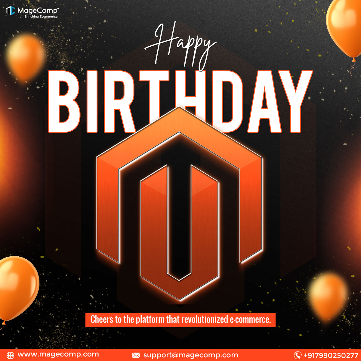 theMageComp's tweet image. Happy Birthday, Magento! Here&apos;s to many more years of empowering businesses and fostering growth. 🧡

#MagentoBirthday #MagentoCommerce #EcommercePlatform #MagentoOpenSource #MagentoEnterprise #MagentoCommunity #MagentoEcosystem #MagentoExtensions #MagentoModules #MagentoThemes