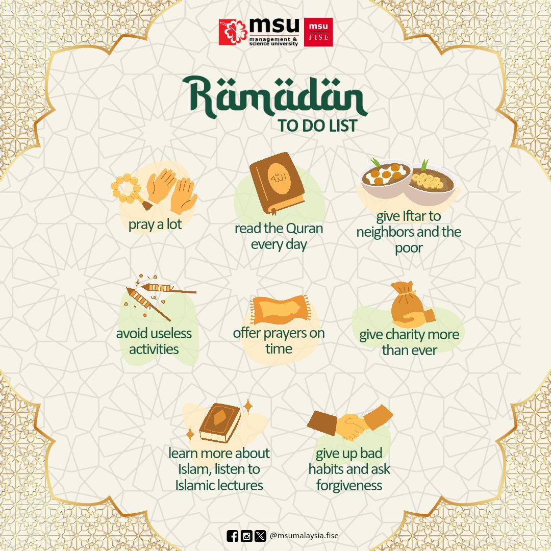 Ramadan is a sacred time of year for Muslims around the world, a period of fasting, self-reflection, and spiritual growth #msumalaysia #msufise #ihyaramadan