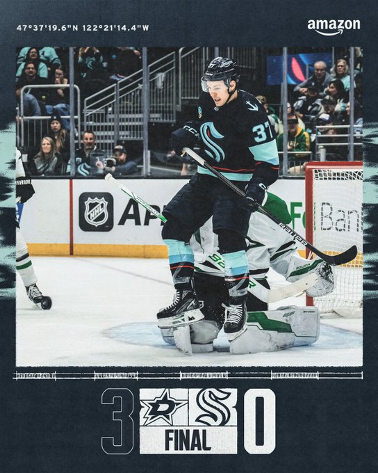 end of game graphic featuring image of yanni 3-0, stars 