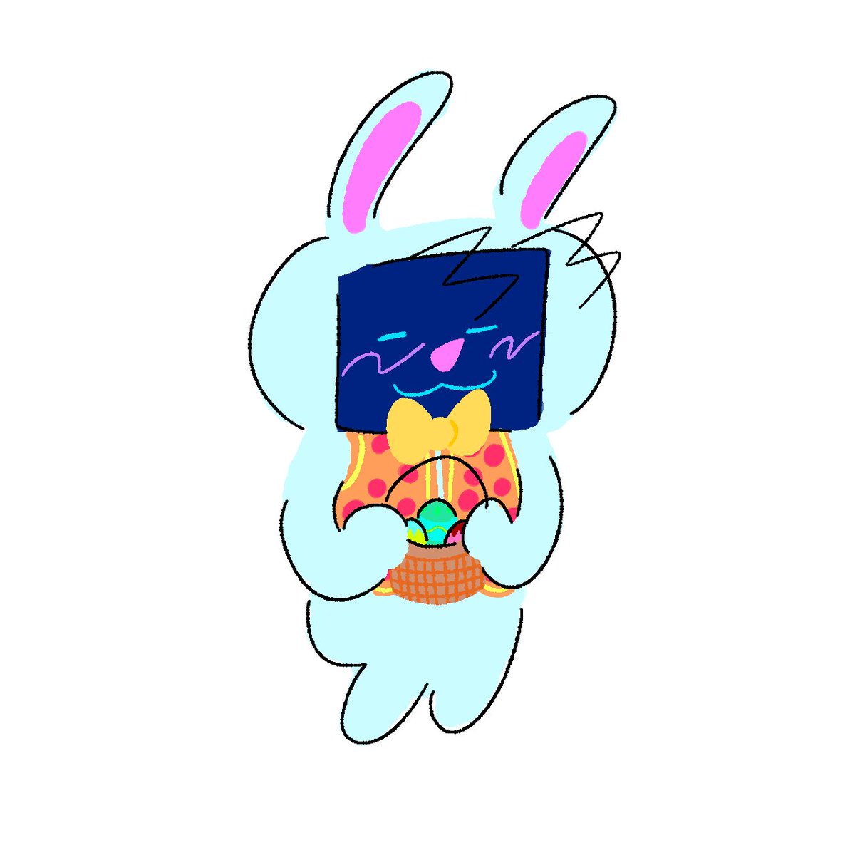 day 97/98 - my wifi COMPLETELY broke yeaterday omg- but besides that LOOK i made a hegg ❤️❤️ #hexfnf #fnfhex #fnf im still drawin yesterdays drawingh so have this bunny hex while i finish it up and post it tmrw :3 !!