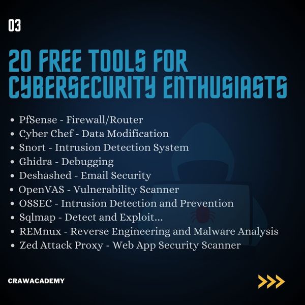 20 FREE Tools For Cybersecurity Enthusiasts . 🖥️🖥️🖥️🖥️🖥️🖥️🖥️🖥️🖥️🖥️🖥️🖥️🖥️ . Tap on the link below to know more bytecode.in/best-ethical-h… . . #CyberSecurity #cybersecuritytools #hack #networking #hackers #ethicalhackers #hackingtools #hackingsoftware #software #informationsecurity