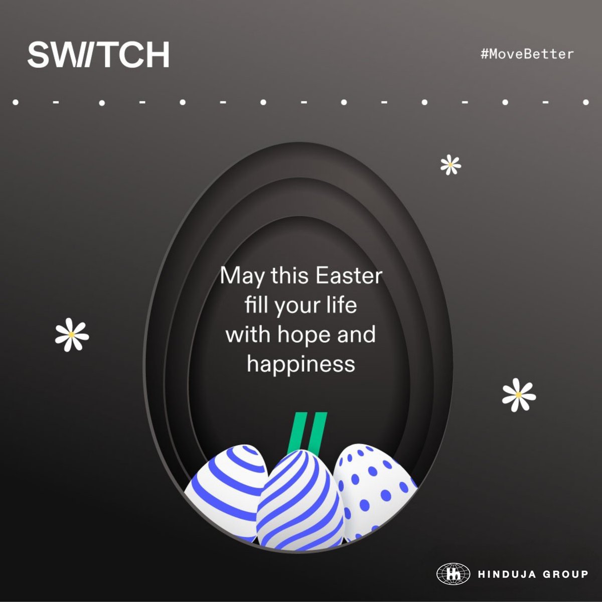 Wishing you a day filled with joy, love, and delightful moments with your loved ones. Let's embrace the spirit of renewal and hope as we embark on this journey of new beginnings. May your day be as bright and colorful as the Easter eggs we hunt for! #SwitchMobility #MoveBetter…
