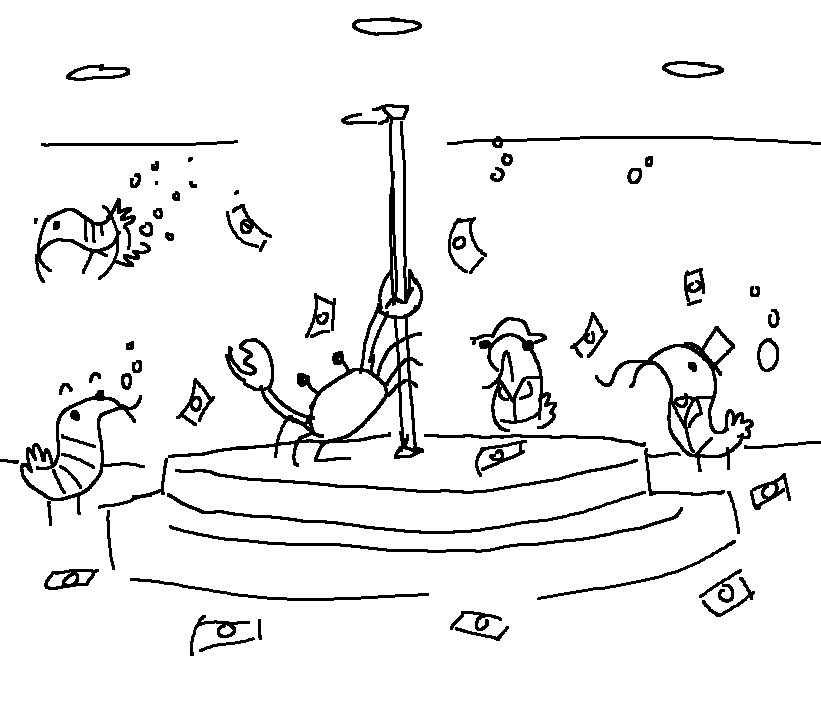 Libraryofcharac's tweet image. #Libraryfools 8am!

Crab dancing for shrimp

This was a request...
Don&apos;t question it.
#ocart #aprilfools