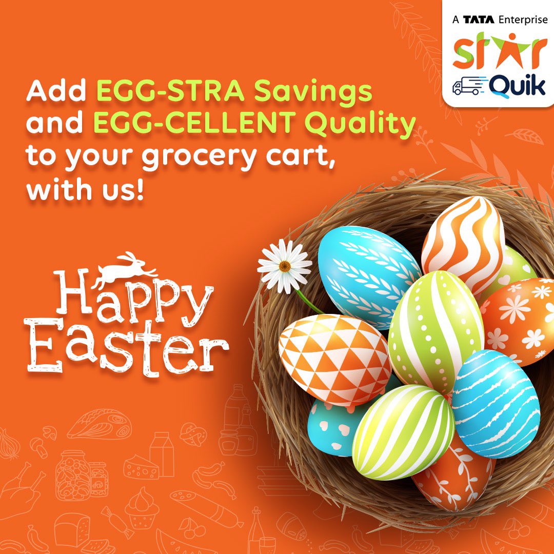 An ‘egg-citing’ grocery shopping experience is just a crack away!

Happy Easter! 🌸

#StarQuik #BachateRaho #Easter
#OnlineShopping #Grocery #LowestPrices #BigSavings #EverydaySabseSasta