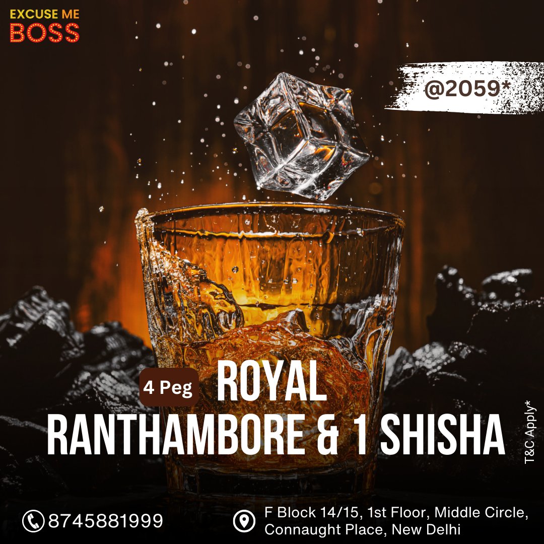 Chilling like royalty with a refreshing glass of ice cubes and the finest shisha in hand.👑🥃

📞 +918745881999
Call Us For Reservations 📷

#excusemeboss #cp #delhi #sipwithjoy #raiseyourglass #cheerstoyou