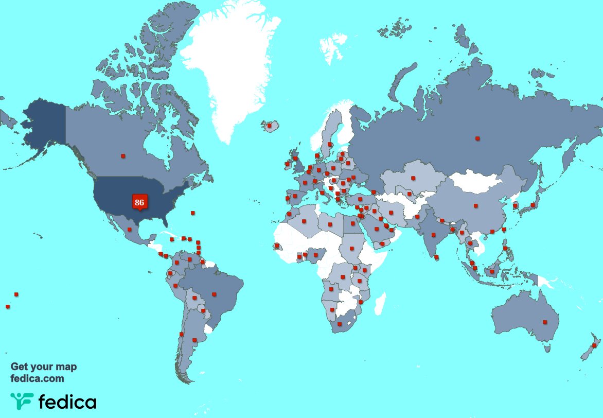 I have 1 new followers from Puerto Rico, and more last week. See fedica.com/!djchonz