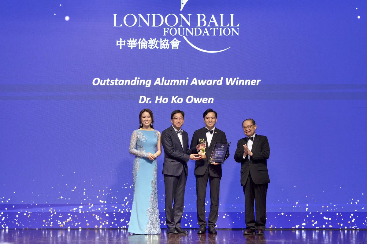 CUHKMedicine's tweet photo. Congratulations to Dr Owen KO (@shibadaddo) on receiving the Outstanding Alumni Award from @londonballfoundation, recognising his contributions and commitment to community service and nurturing talent. #LondonBall2024 #OutstandingAlumni https://t.co/hfZQugR2Wt