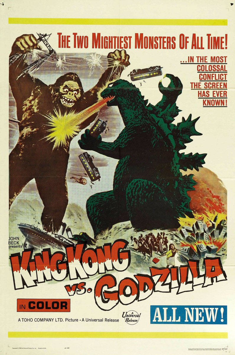 King Kong Vs. Godzilla (1962) poster. #TheHorrorReturns #TheHorrorReturnsPodcast #THRPodcastNetwork #Horror #HorrorMovies #HorrorFilms #HorrorTelevision #HorrorSeries #HorrorPodcast #HorrorFamily #MutantFam #KingKongVsGodzilla #KingKong #Godzilla #IshirōHonda #TohoCoLtd