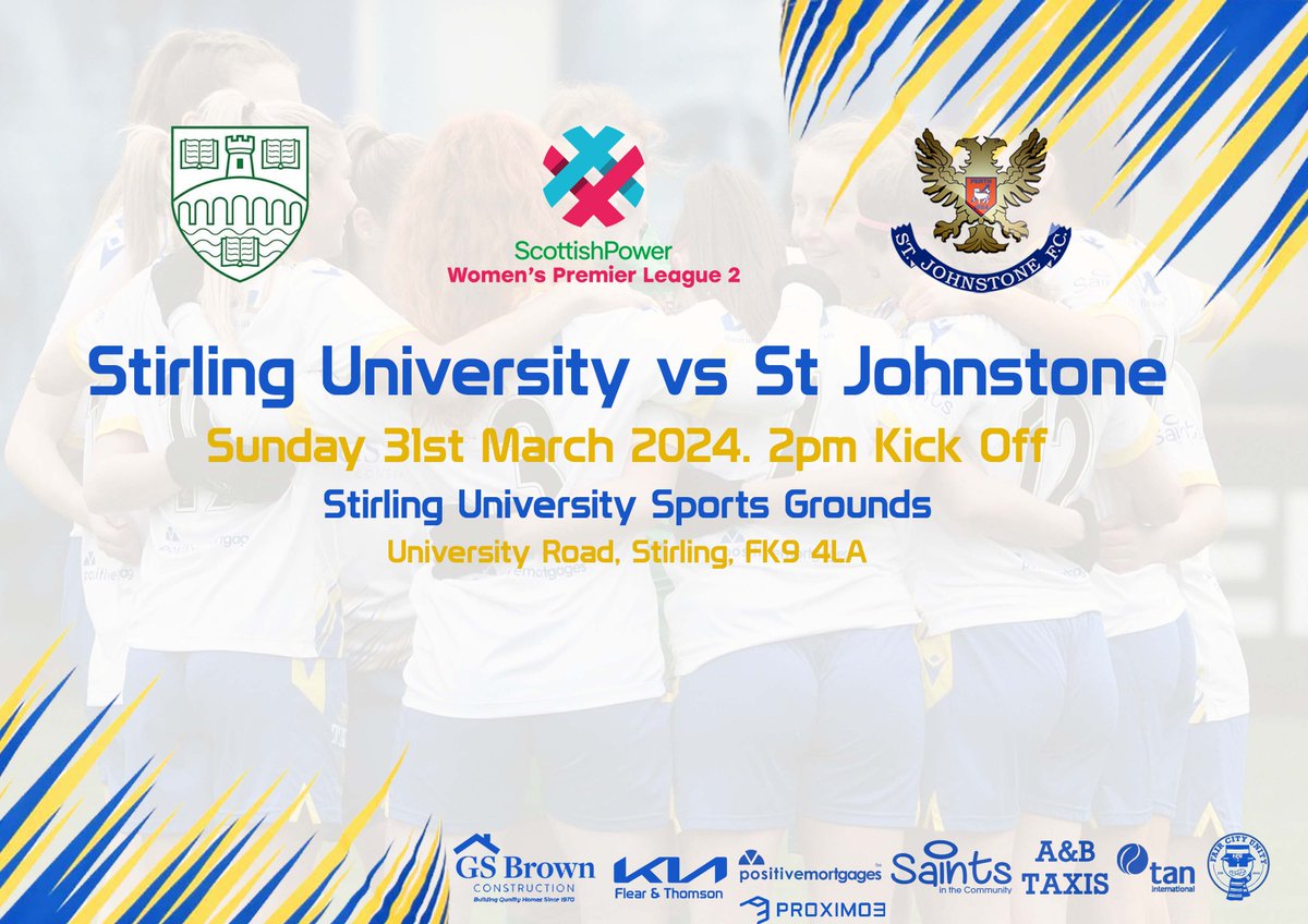 ⚪️🔵🟡MATCH DAY | This Easter Sunday we're away to Stirling University. It's a 2pm kick off and we look forward to seeing those of you who make the short journey to support us later.