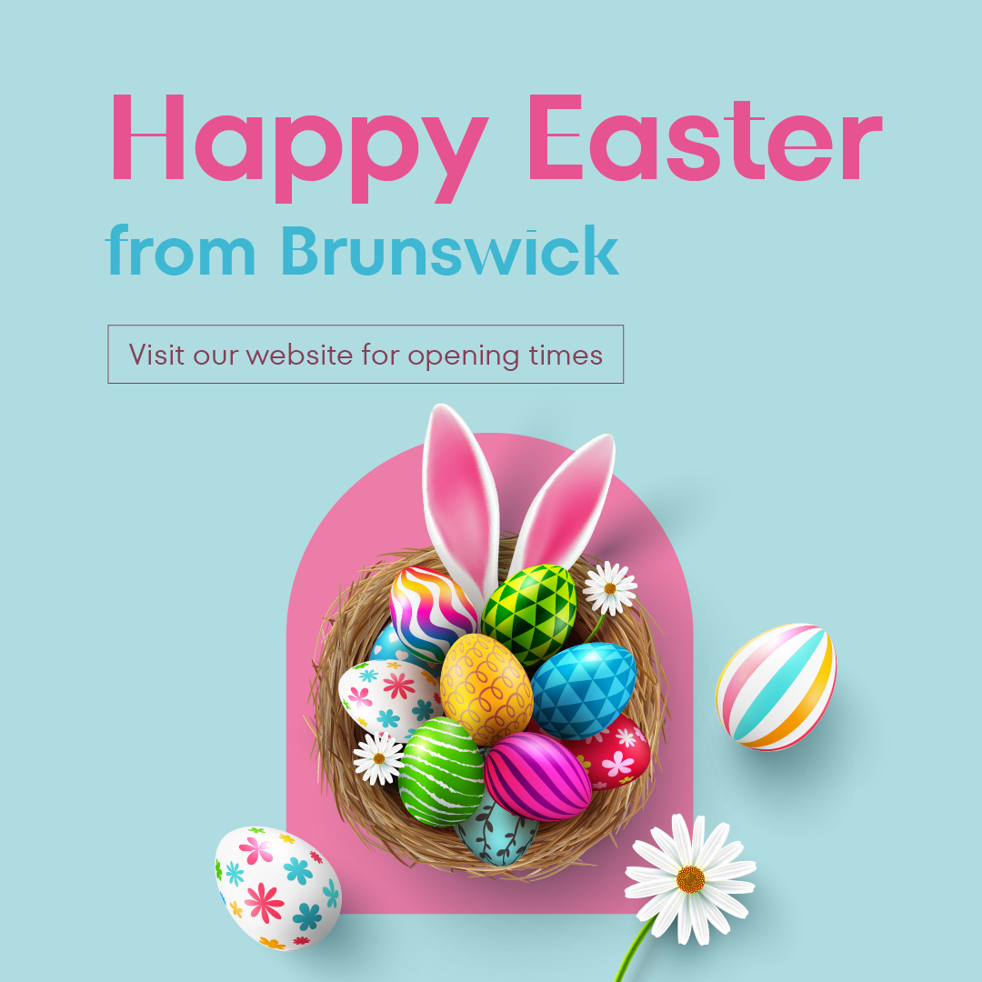 Happy Easter from us all here at Brunswick! 🤍🐰 We hope your day is filled with joy and laughter, and of course some treats 🐣 Discover our opening hours on our website 👉 bit.ly/3JwP2Ms