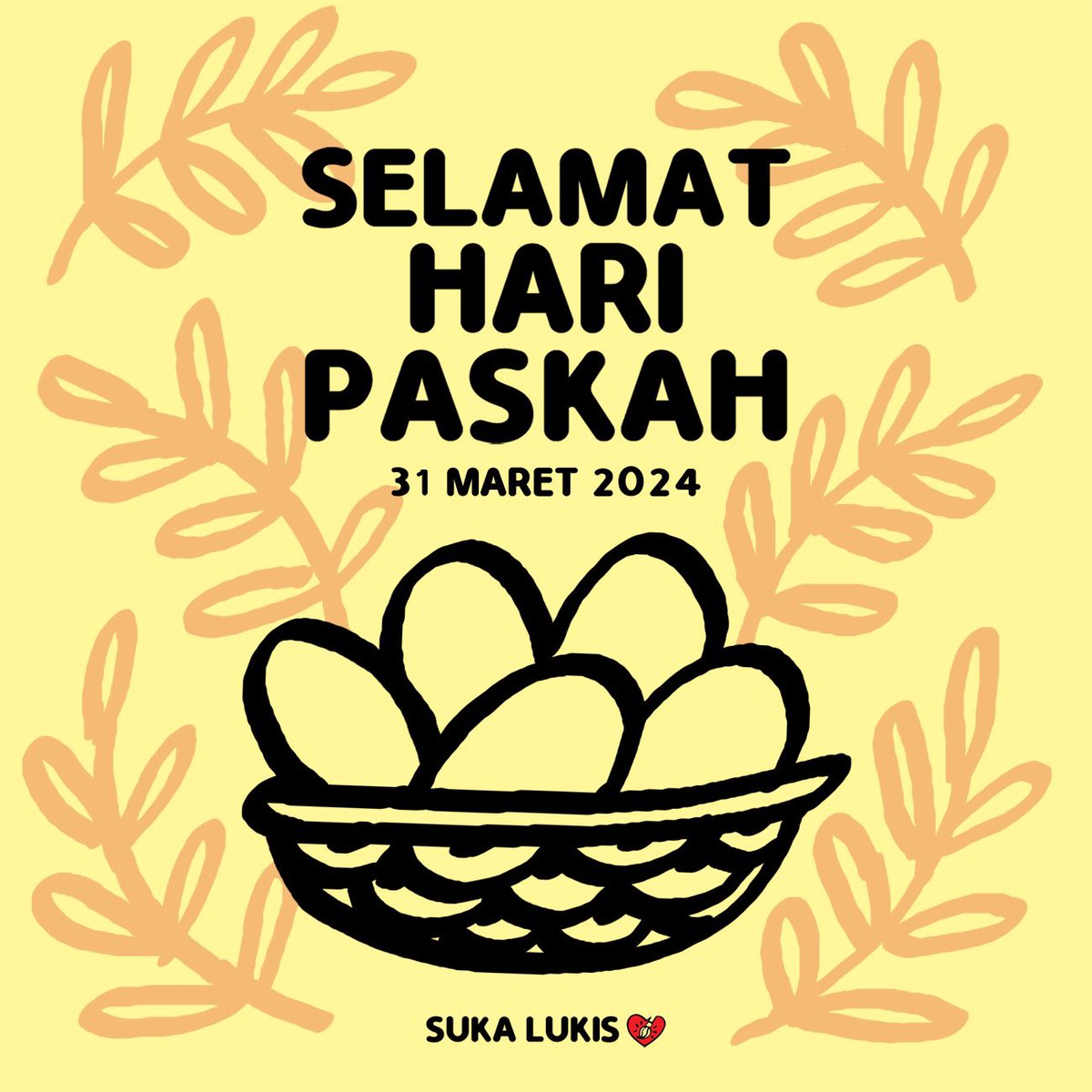 Selamat merayakan hari Paskah 2024 🌿. Semoga hari Paskah menjadi hari yg cerah dan penuh berkat.. #sukalukis #paskah2024 #easter #happyeaster