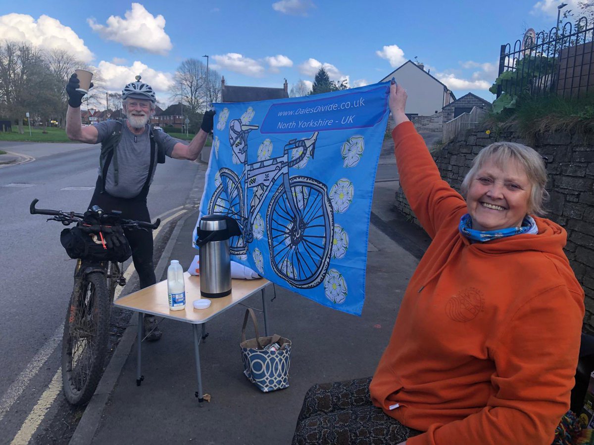 We will be out again today supporting the #DalesDivide bike ride. The riders have raised £2K for our charity #AccesstheDale. If you are in Osmotherley, come say hello! We will make you a cuppa!