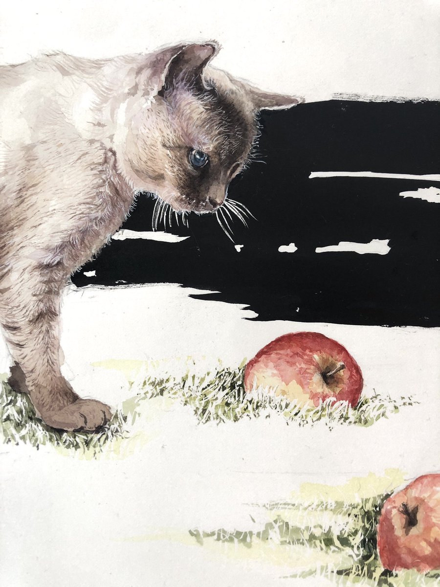 #無言で絵を貼るとフォロワーさんが増える

すみません上げ直し、
展示のお知らせもさせてください！
こちらの絵は部分になります。
3枚描いています。

◆ 「愛しのシャム猫展　part3」

◆場所:東日本橋駅　B3徒歩3分
            馬喰横山町駅

◆期間: 4/5-4/9 12:00-17:00

◆ ねこの引き出し