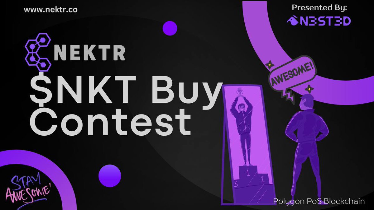 Crypto Rush Announcement partnership with <a href="/n3st3dlabs/">N3ST3D Labs, LLC</a> for their project #nektr. Join their telegram community t.me/nektr_web3 and grab some $NKT to be eligible for their biggest buy competition ending on 2024-04-09 08:00:00 UTC.  #polygon #100xgem #web3commerce