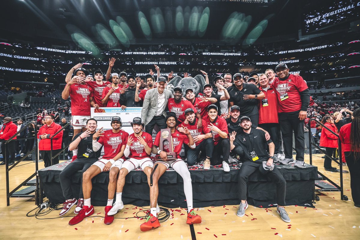 West Region Champs 🏆 #RollTide | #BlueCollarBasketball