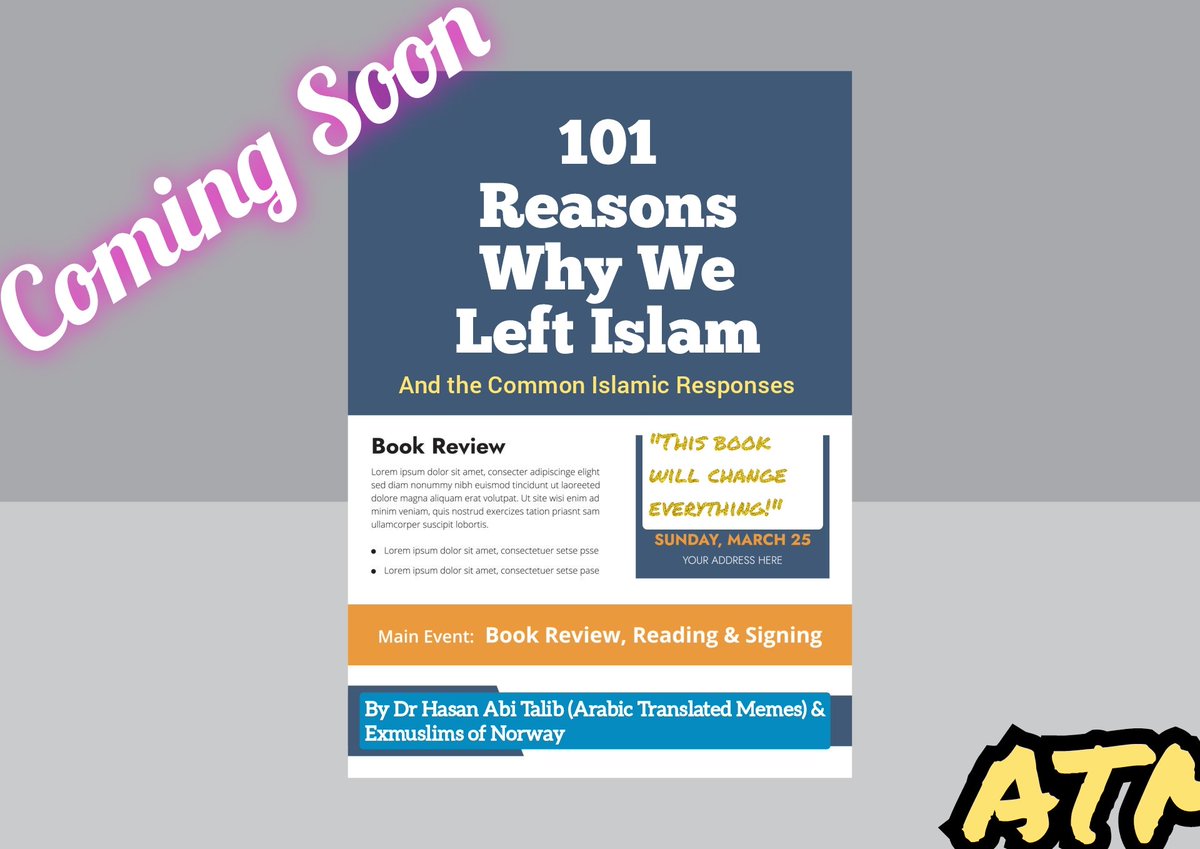 We are delighted to announce that we have started the work on a joint collaboration work between @exmuslim_norway and myself. The working title: The 101 Reasons Why We Left Islam. The subtitles: And the Common Islamic Responses. Our list already has 126 reasons, so we are…