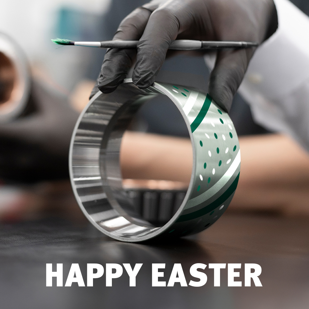 Happy #Easter 🐣🌱 We want to wish everyone who celebrates this special holiday a happy & joyous time. Even though we're not in the business of decorating eggs, we still got creative and turned a bearing into a festive Easter egg for you. 🖌️ Have fun! #TeamGreen #WeAreSchaeffler