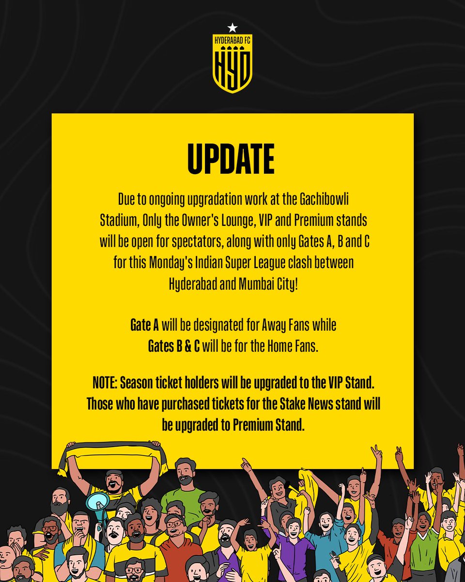 🚨 MATCHDAY UPDATE 🚨 #HFCMCFC #ISL10 #TheNawabs 💛🖤