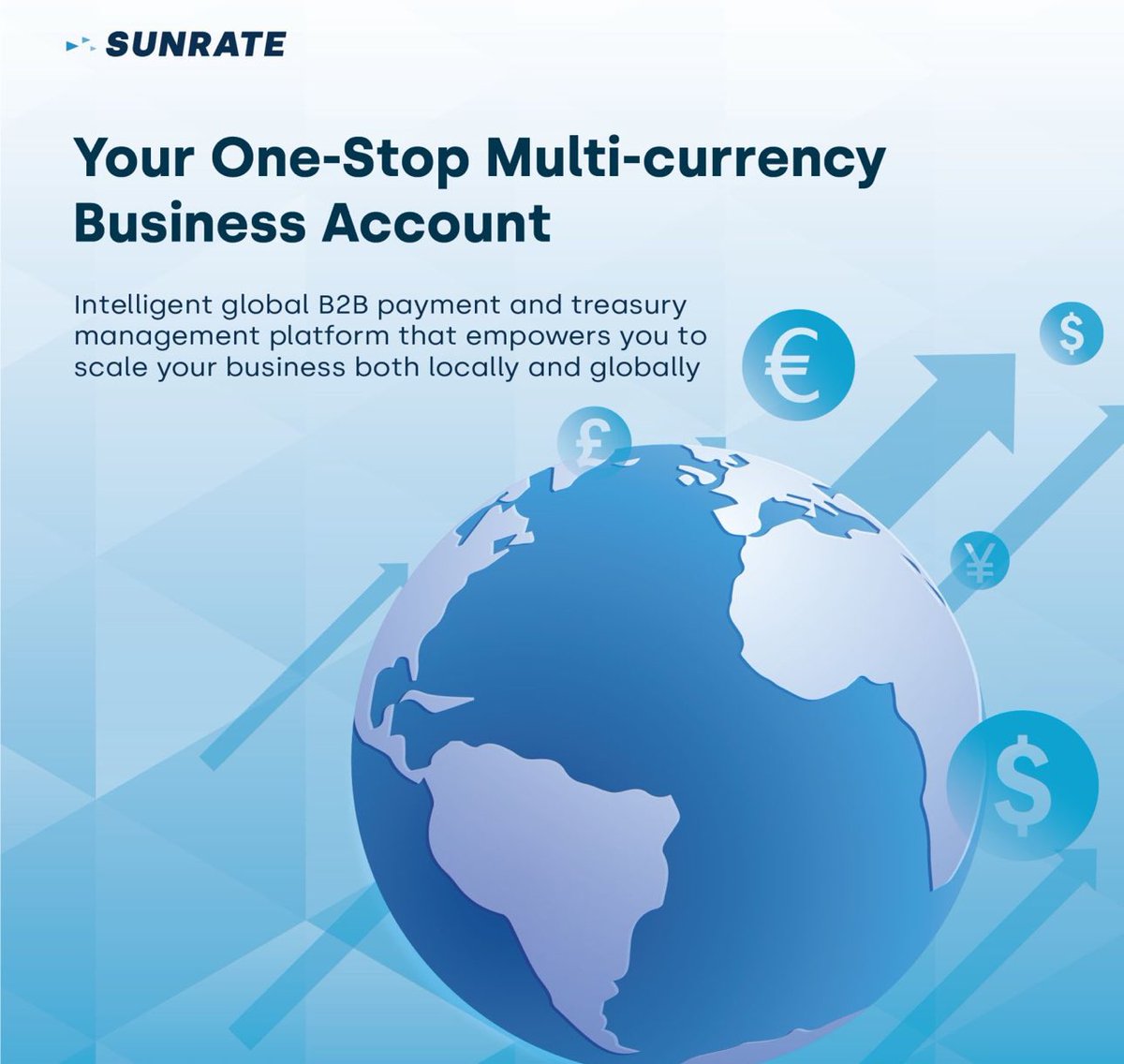 Unlock new possibilities for your business with SUNRATE's intelligent global payment and treasury management platform. Connect with us to learn more: lnkd.in/gYScWHqj #SUNRATE #B2B #business #payments #crossborderpayments