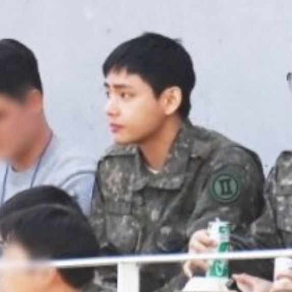 Taehyung was spotted at a soccer match today.