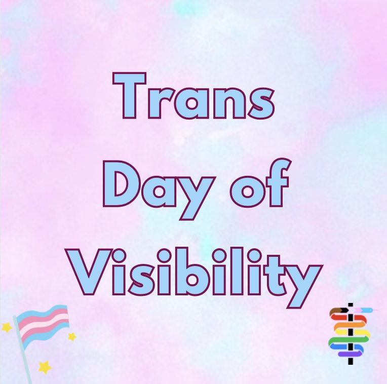 Today is Trans Day of Visibility We’d like to use today to send love & support to all trans folk, to recognise & accept you, & to wish you trans joy We also want to acknowledge how difficult it can be to be visible, & stand against all hate directed at trans folk #TDOV 🏳️‍⚧️