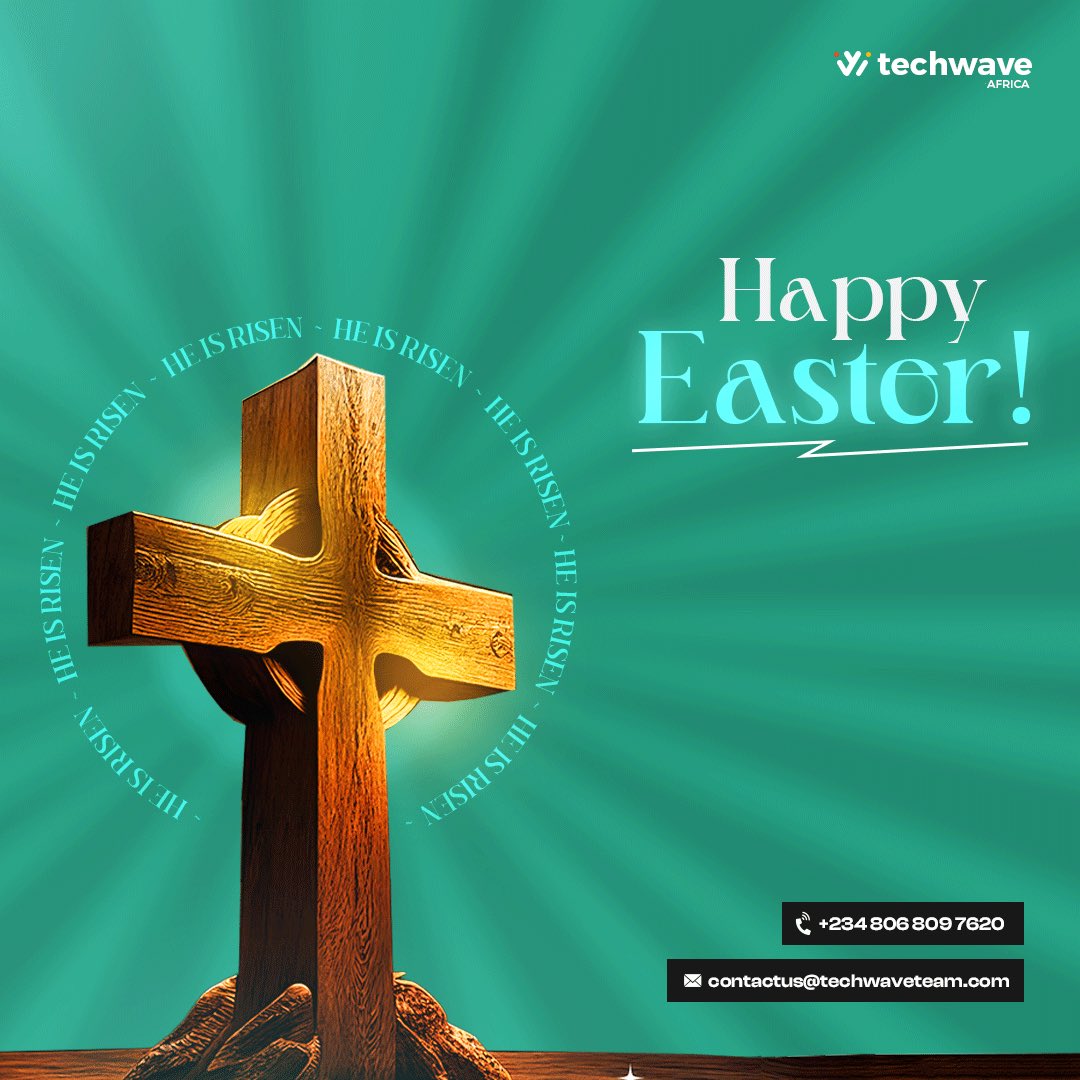 Happy Easter from Techwave Africa 

May this Easter be a time of joy, renewal, and hope.
It’s a season of new beginnings, and we hope it brings you and your family much happiness. Wish you a wonderful Easter filled with blessings and joy.