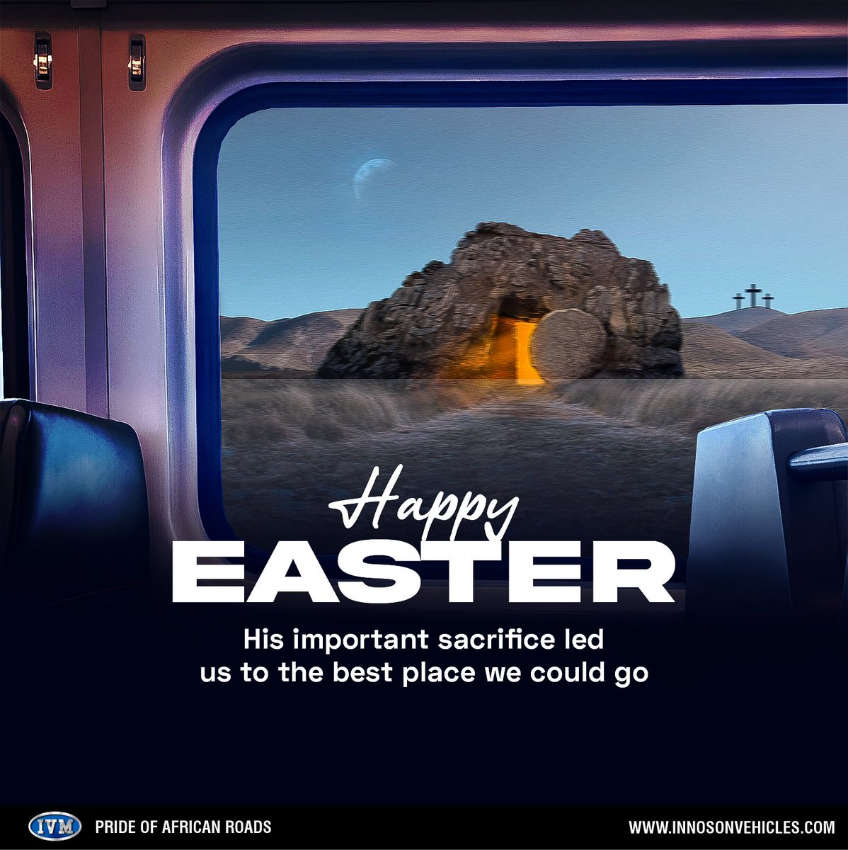 This Easter, as we reflect on paths taken and journeys ahead, let’s remember the greatest journey taken for us. Just as this view through the window of an IVM vehicle shows a path of hope, may this Easter be filled with the promise of new beginnings. #HappyEaster