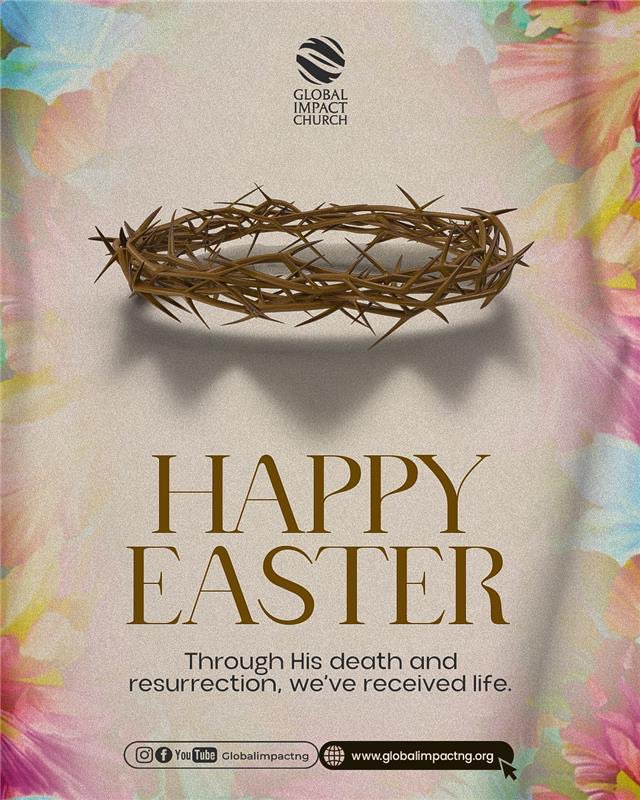 This is our testimony, and this is our reality. Today, we remember and celebrate the greatest love ever shown - the ultimate sacrifice that rescued and gave us victory over death and sin. Happy Easter from your Global Impact Church family. #YemiDavids #HappyEaster