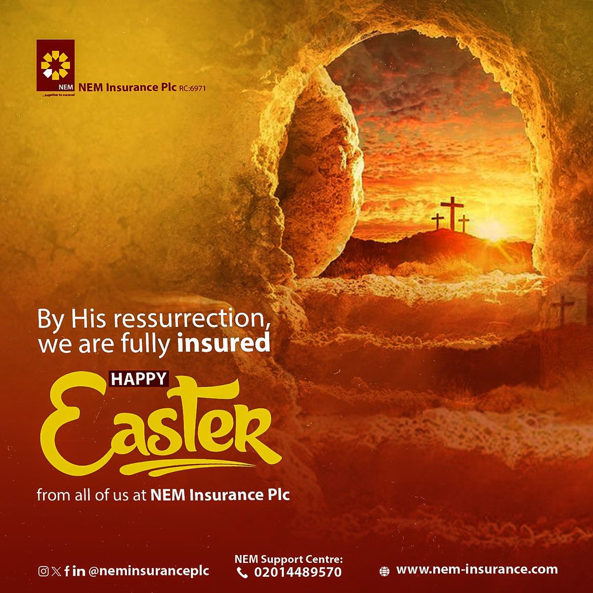 Rejoice in the promise of renewal and protection this Easter. By His resurrection, we find assurance and hope. Wishing you a blessed and fully insured Easter! #HappyEaster #NEMInsurancePlc #BeNEMSure