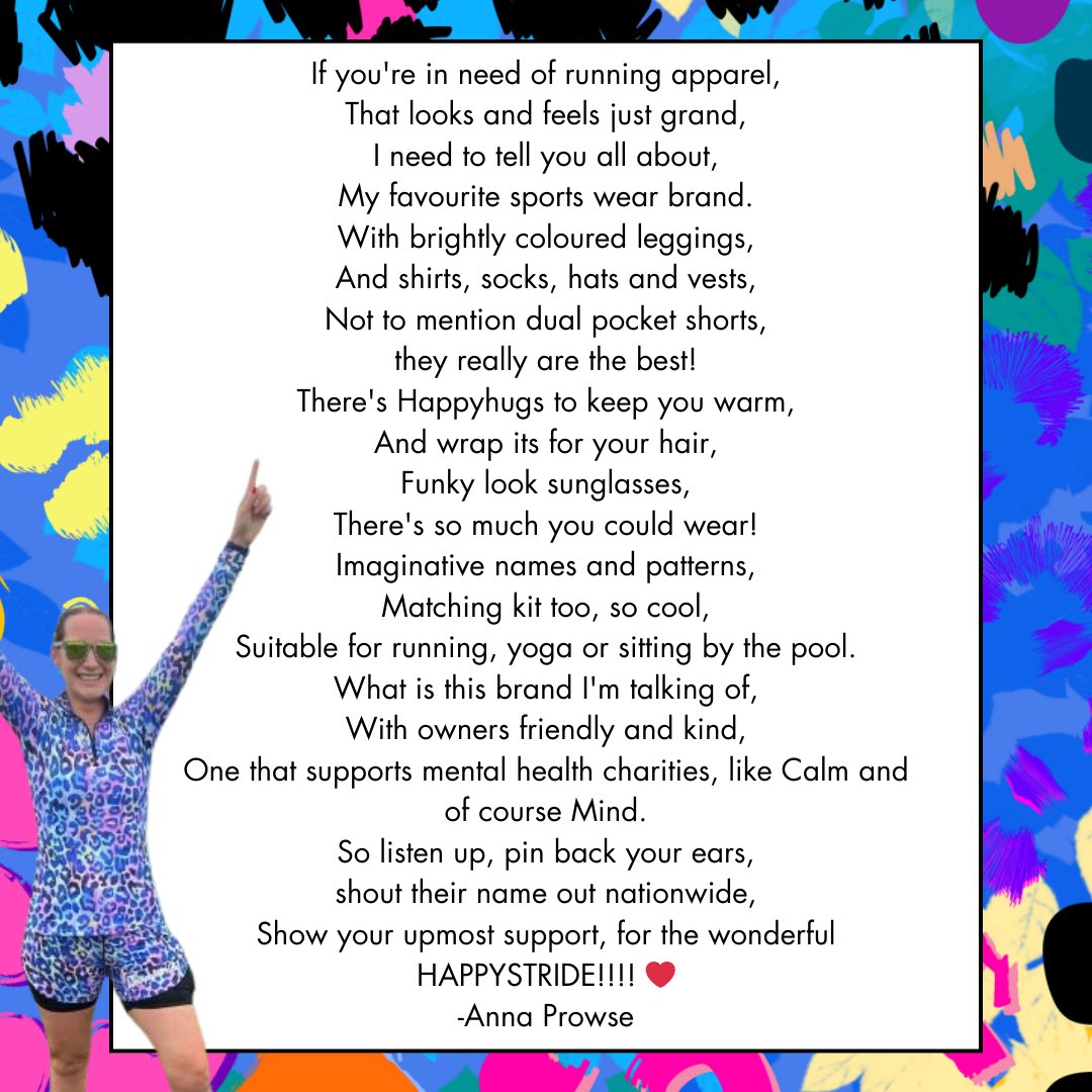 When a happystrider writes this amazing poem about us ❤️ @AnnaProwse Thank you Anna, it’s amazing! 🎉 #happystride #poem #ukrunchat