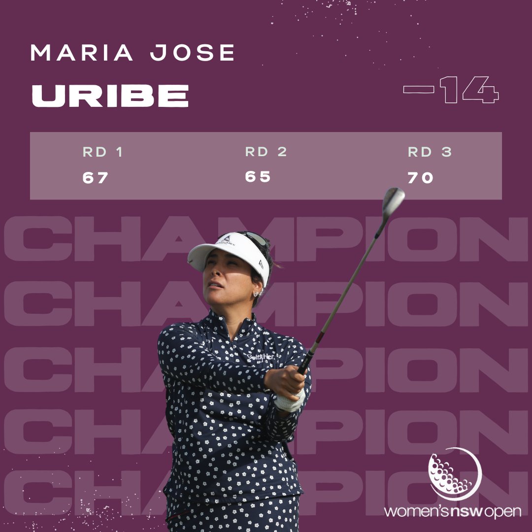 Maria Jose Uribe is our 2024 Women's NSW Open Champion 🏆

#WomensNSWOpenGolf #FeelNSW #NewSouthWales #MagentaGolf