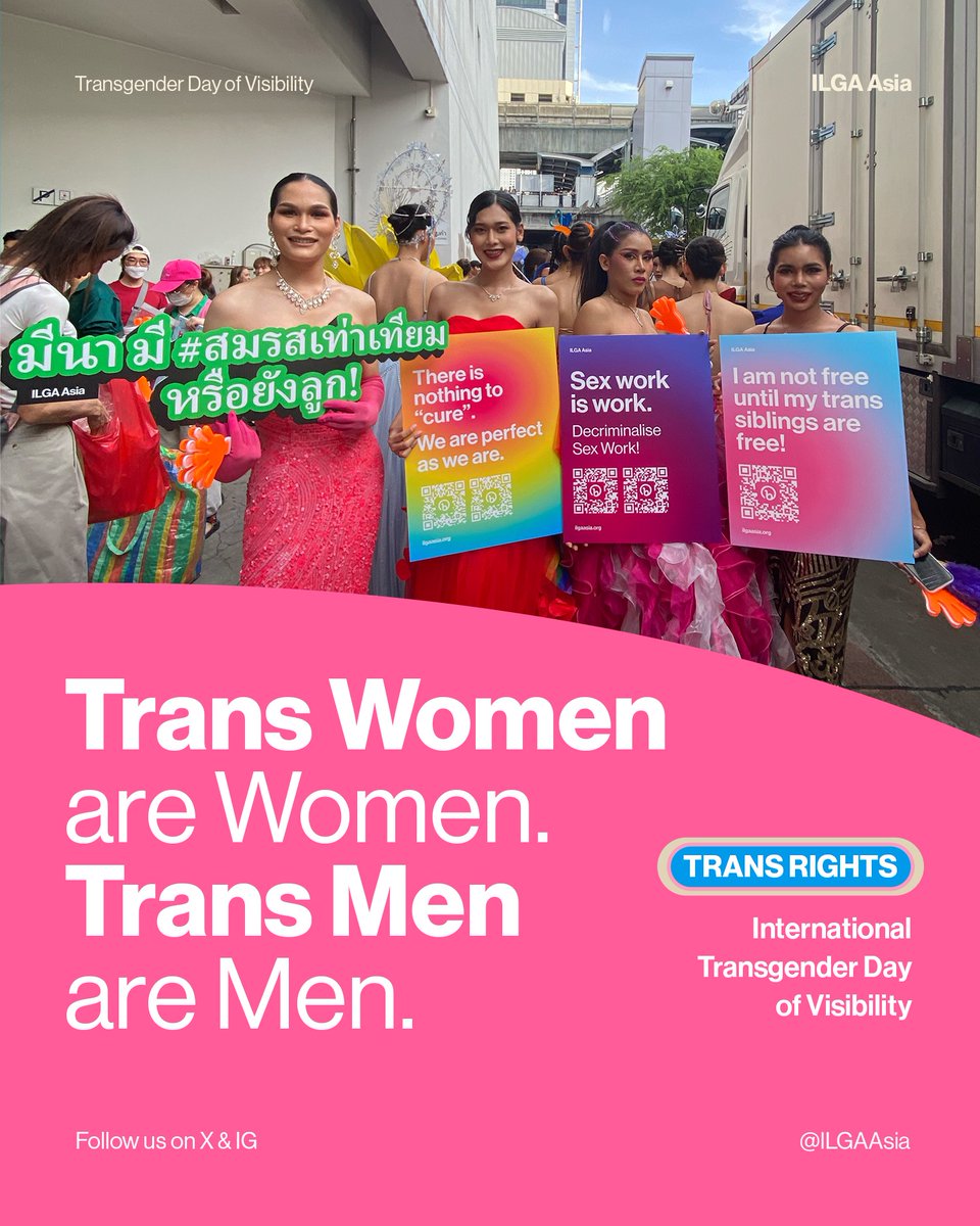 On this International #TransgenderDayOfVisibility, let’s unite in amplifying the voices of our trans queerblings. Despite enduring persistent discrimination, let’s boldly challenge boundaries and advocate for Trans Rights! 🏳️‍⚧️ Remember: Trans women are WOMEN. Trans men are MEN.