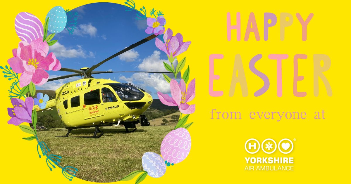 Happy Easter to all our wonderful supporters! We really couldn't do it without you! Thank you Yorkshire! 🐰🐣 #HappyEaster #Yorkshire #AirAmbulance