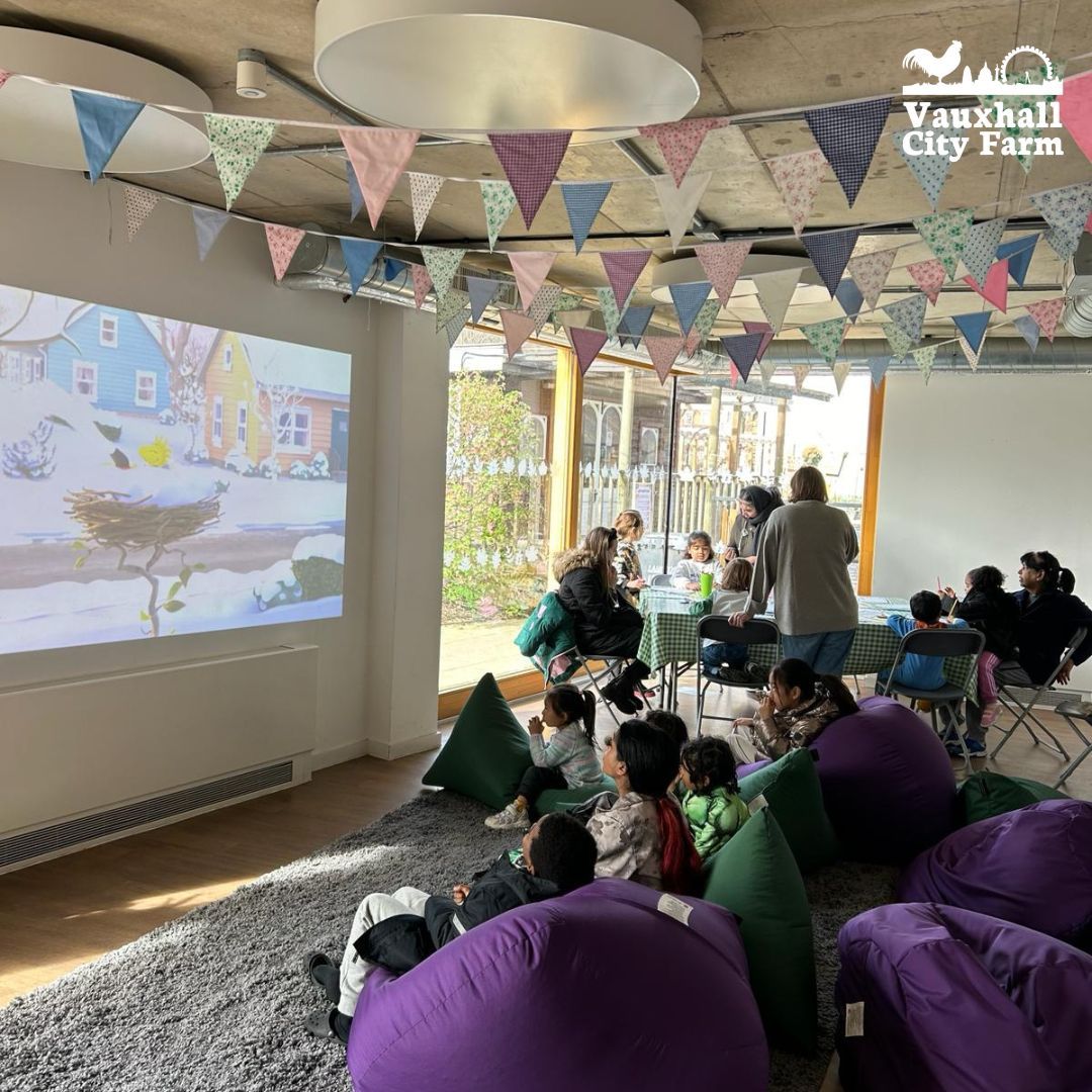 Get comfy on our bean bags and enjoy FREE Kids Film Screening throughout the day at Vauxhall City Farm on April 2nd, 5th, 9th and 12th (11am – 4pm). #EasterHolidays #Halftermactivitiesforkids #London #Kidsactivities #EasterEggHunt #EggHunt #Kidsactivities