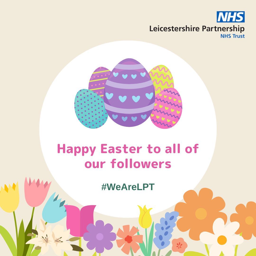 Happy Easter to all of our followers, friends, staff and volunteers. 🐣 A special thank you to our staff, particularly those working during the bank holiday weekend to provide high quality compassionate care and wellbeing for all. #WeAreLPT