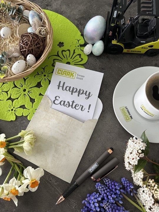 🐰🌷 Happy Easter 2024 from CLARK Europe! 🌷🐰 The entire CLARK Europe team wishes you a relaxing Easter holiday! 🐣🌟 #CLARK #CLARKTHEFORKLIFT #happyeaster #spring #eastersunday