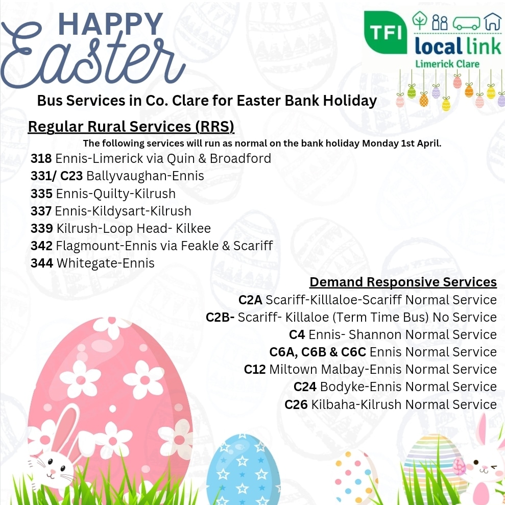 🐰 🐣 Wishing all our Followers a very Happy Easter 🐰 🐣 See any changes to timetables below, everything else remains the same unless stated below.