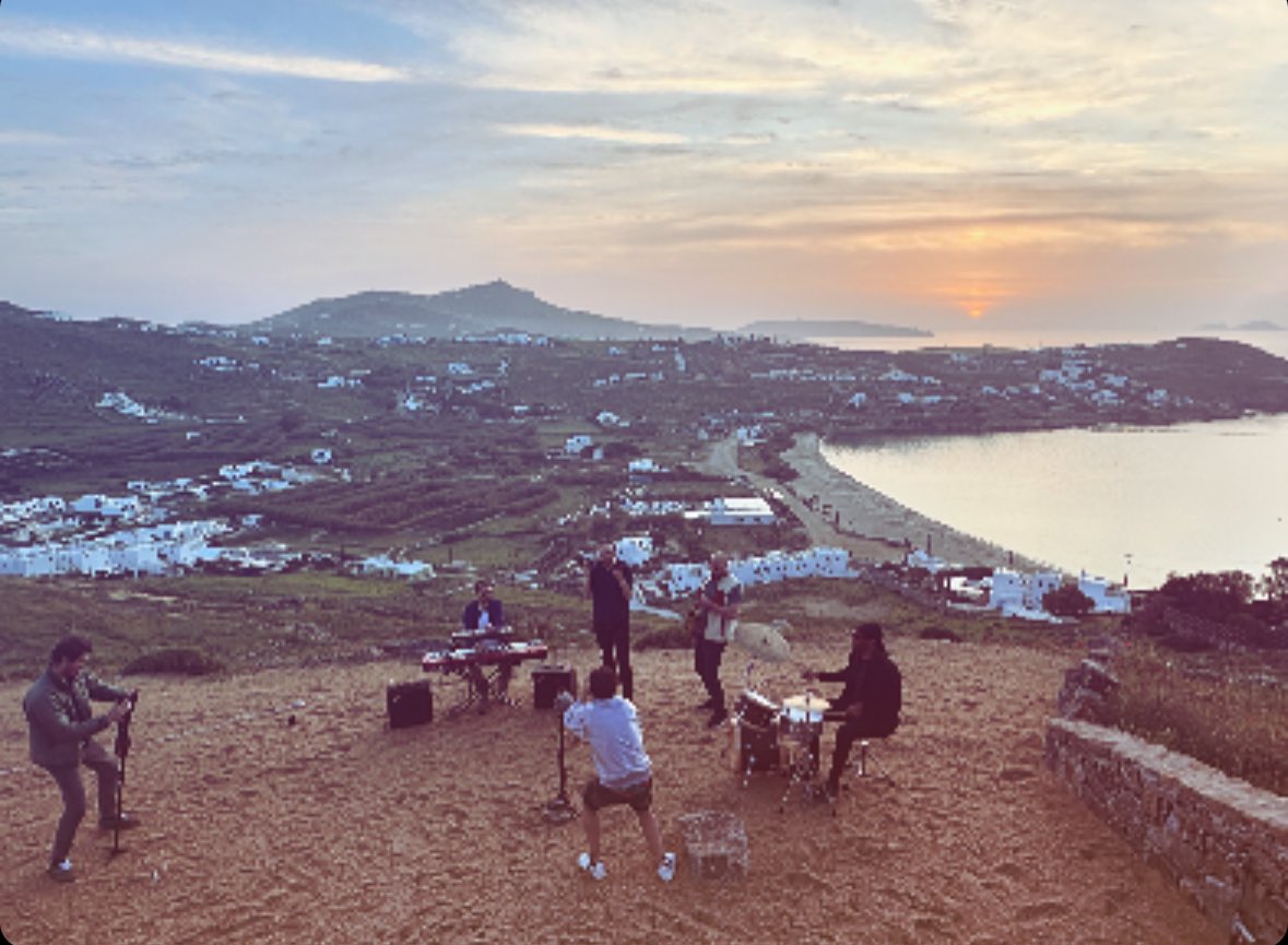 Ruby Rushton hard at work, shooting a videoclip for a fresh tune, at 6AM! Catch em playin’ tonight @snfcc! #rubyrushton #maeravillas #mykonos