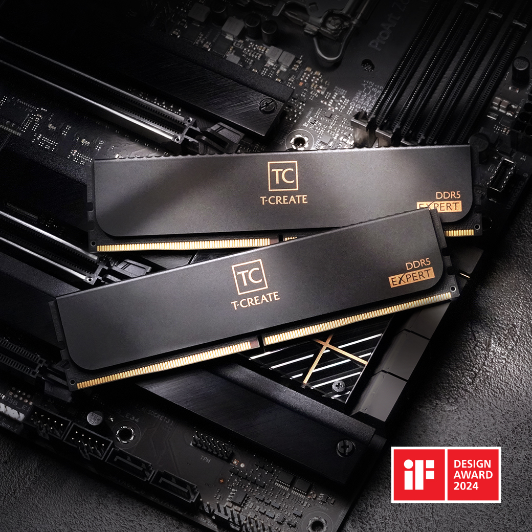 🎉Great News! TEAMGROUP’s T-CREATE EXPERT DDR5 Memory Wins the 2024 German iF Design Award 🥳 Click here to learn more 👉shorturl.at/bhlLY #TCREATE #expert #ddr5 #creator #ProArt