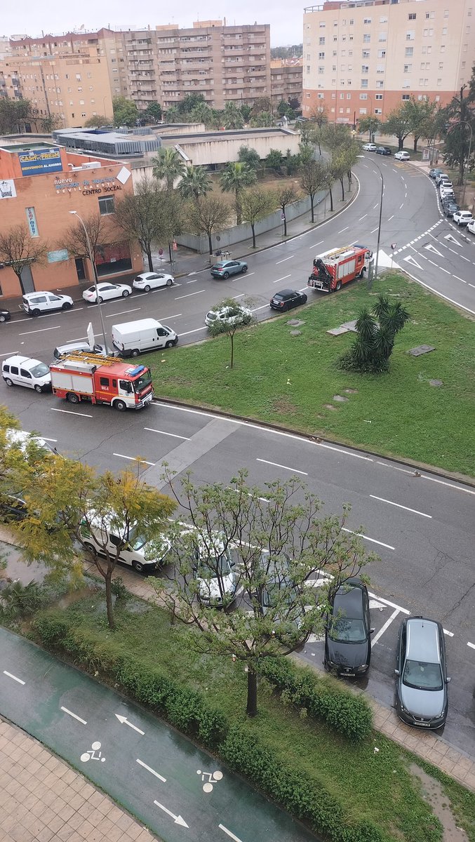 marbauda's tweet photo. Gran actuación de @BOMBEROSSEVILLA , ante la urgencia de tomar un café, aparco donde me sale de la manguera. https://t.co/wd9rJUjuFR