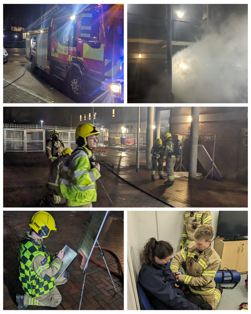 Development firefighters from Droxford joined others from @Romsey33 @SuttonScotney35 @StockbridgeF34 @B_Waltham40 for the Winchester and Test Valley Group development school last night. Simulated house fire with lots of enthusiasm and learning. #oneteam